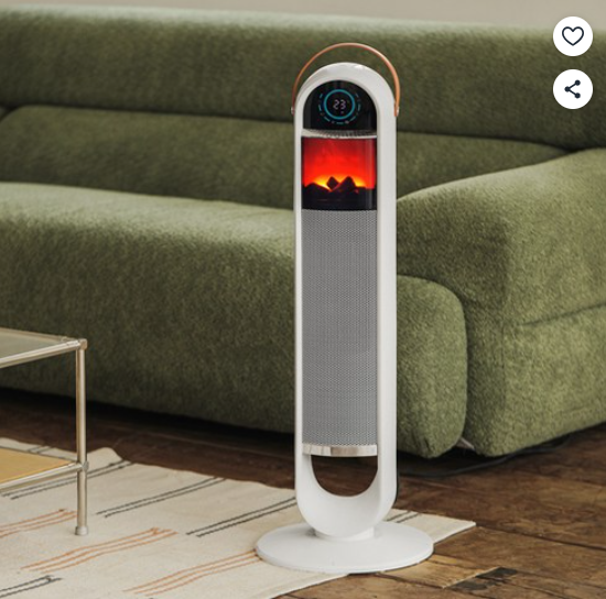 한경희생활과학 리모컨형 벽난로 불멍 그래핀 PTC 온풍기